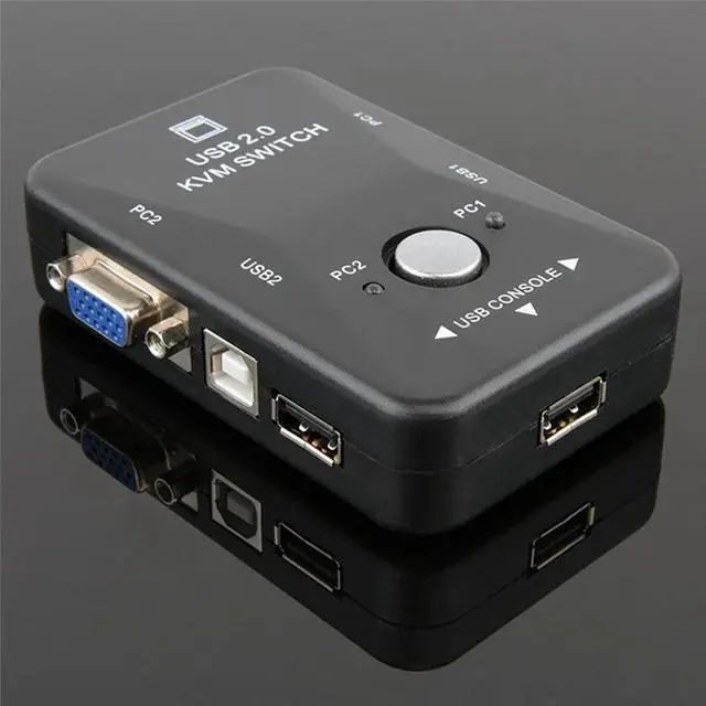 Alt view image 3 of 5 - Box Mouse Video Monitor 2-Port USB2.0 KVM For Keyboard Adapter er 1920*1440