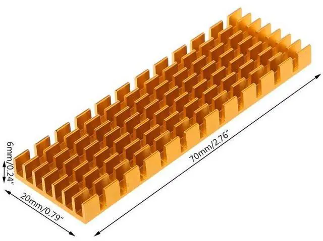 Alt view image 3 of 6 - Heatsink Heat Dissipation Radiator M.2 NGFF Cooling Heat Sink Heat Thermal Pads for M.2 NGFF 2280 PCI-E NVME SSD