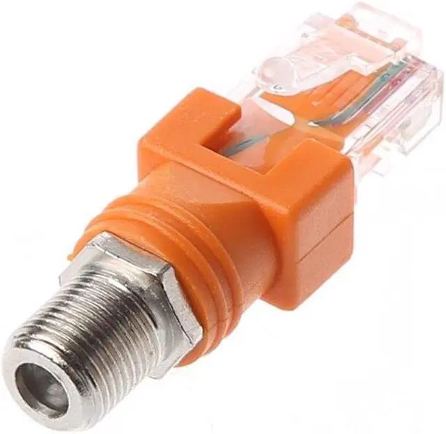 Alt view image 5 of 6 - F Female To RJ45 Male Coaxial Barrel Coupler Adapter RJ45 To RF Connector Converter