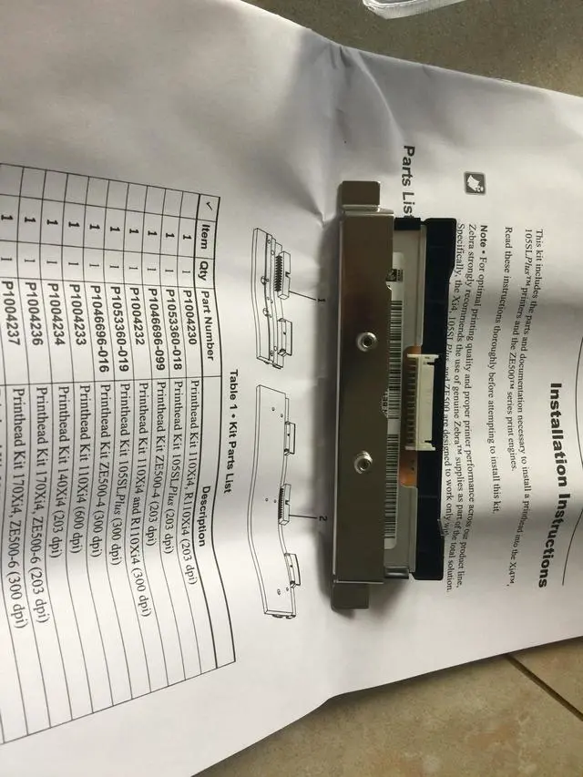 Alt view image 2 of 3 - P1028902/P1037974-010 New Original Printhead Thermal Print head For Zebra ZT210 ZT220 ZT230 203dpi Thermal barcode label Printer