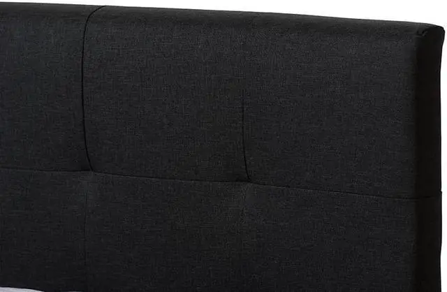 Alt view image 4 of 6 - Baxton Studio Brookfield Modern and Contemporary Charcoal Grey Fabric Queen Size Bed, Low Profile Beds, Dark Grey Finish, Queen, Home & Living