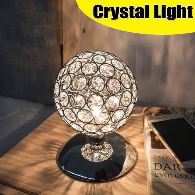 Alt view image 7 of 7 - Modern Crystal Table Lamp Night Light Touch Dimmable Led Table Lamp Touch Sensor Bedside Lamp Desktop Decoration with EU plug