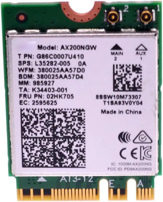 Main image of 802.11ac 802.11ax 2.4Gbps Wireless M2 NGFF Mini PCI-e WiFi Adapter+ Bluetooth 5.0 WLAN Card for Intel Wi-Fi 6 AX200