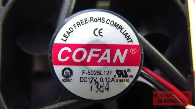 Alt view image 5 of 5 - New  COFAN F-5025L 12F DC12V 0.10A 5CM fan 50 * 50 * 25MM