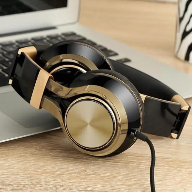 Alt view image 2 of 5 - Wired Headphones Over-Ear Headset Super Bass with Mic Adjustable Headband for Phone PC Computer