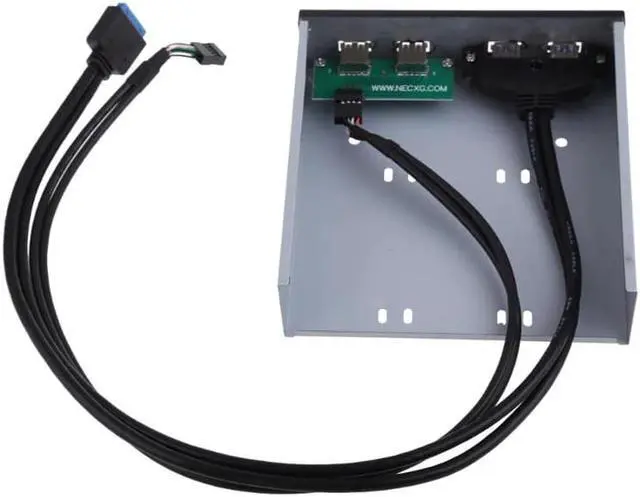 Alt view image 4 of 5 - 5.25 inch 4 Port Floppy Bay Front Panel Bracket USB Hub Cable 2 Port USB 3.0 Connector 2 Port USB 2.0 For Computer PC Laptop