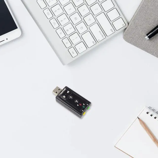Alt view image 2 of 5 - Sound Card 7.1 Channel  External Sound Card 3D Surround Sound With Button Control Sound Card