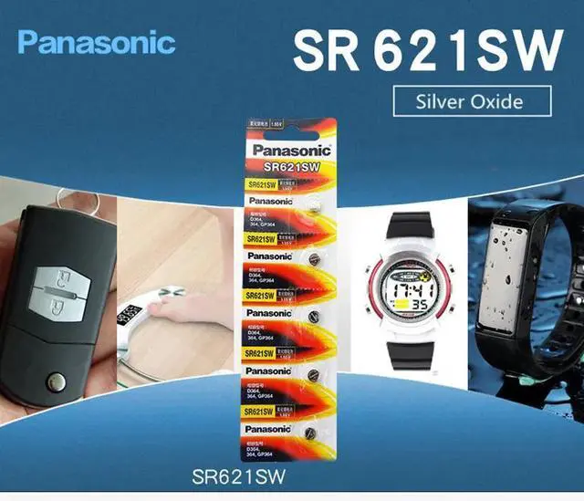 Alt view image 2 of 4 - 2pcs SR621SW Silver Oxide for Watch 6.8mm*2.1mm AG1 364 164 D364 L621 GP364 Button Cell Coin Batteries