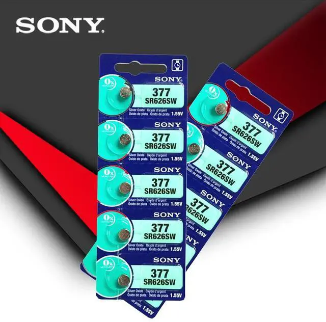 Alt view image 2 of 3 - 2pc Sony 377 SR626SW SR626 AG4 1.55V Silver Oxide Watch Battery SR626SW 377 Button Coin Cell MADE IN JAPAN