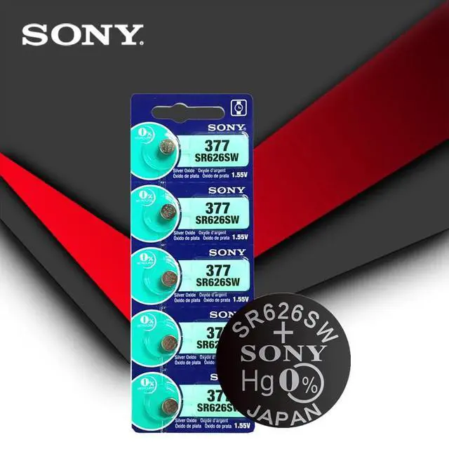 Alt view image 4 of 4 - 20pc Sony 377 SR626SW SR626 AG4 1.55V Silver Oxide Watch Battery SR626SW 377 Button Coin Cell MADE IN JAPAN