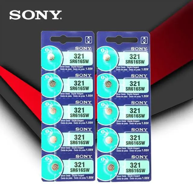 Alt view image 3 of 3 - 5pc Sony 321 SR616SW 1.55V Silver Oxide Watch Battery SR616SW 321 Button Coin Cell MADE IN JAPAN