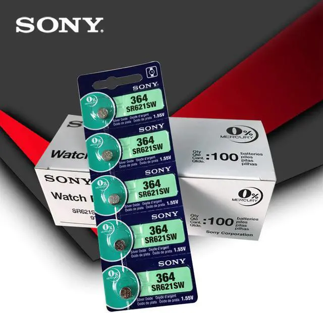 Alt view image 3 of 3 - 2pc Sony 364 SR621SW V364 SR60 SR621 AG1 Watch Battery Button Coin Cell MADE IN JAPAN