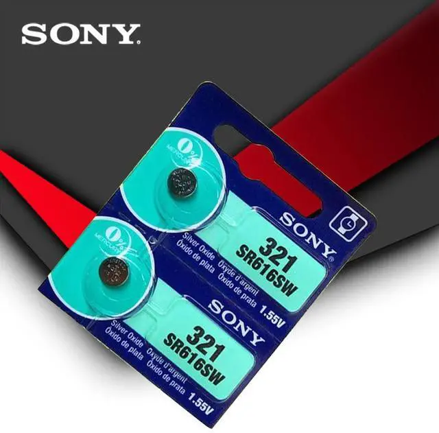 Main image of 2pc Sony 321 SR616SW 1.55V Silver Oxide Watch Battery SR616SW 321 Button Coin Cell MADE IN JAPAN