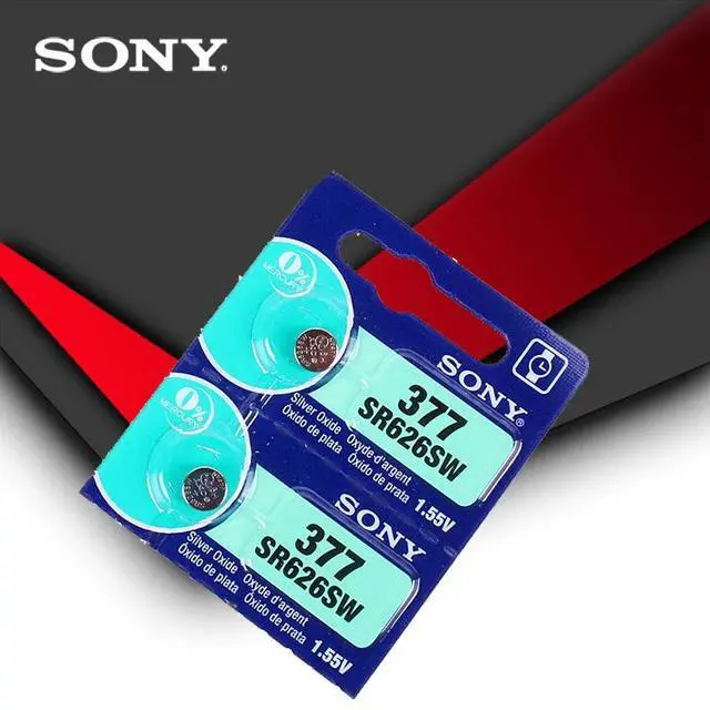 Main image of 2pc Sony 377 SR626SW SR626 AG4 1.55V Silver Oxide Watch Battery SR626SW 377 Button Coin Cell MADE IN JAPAN