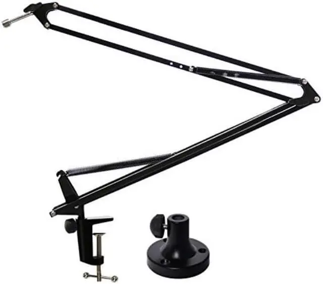 Alt view image 8 of 9 - LyxPro DKR-1 Adjustable Microphone Suspension Scissor Boom Arm Mic Stand – Broadcasting, Voiceover, Home Studio Radio & TV Station – Desk Attachment and Clamp, Supports Blue Yeti Snowball