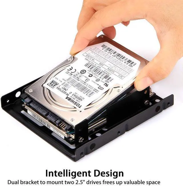 Alt view image 3 of 3 - Metal Dual 2.5" To 3.5" Hard Drive Bay Mounting Bracket - 2 X 2.5" To 3.5" HDD / SSD Mounting Bracket