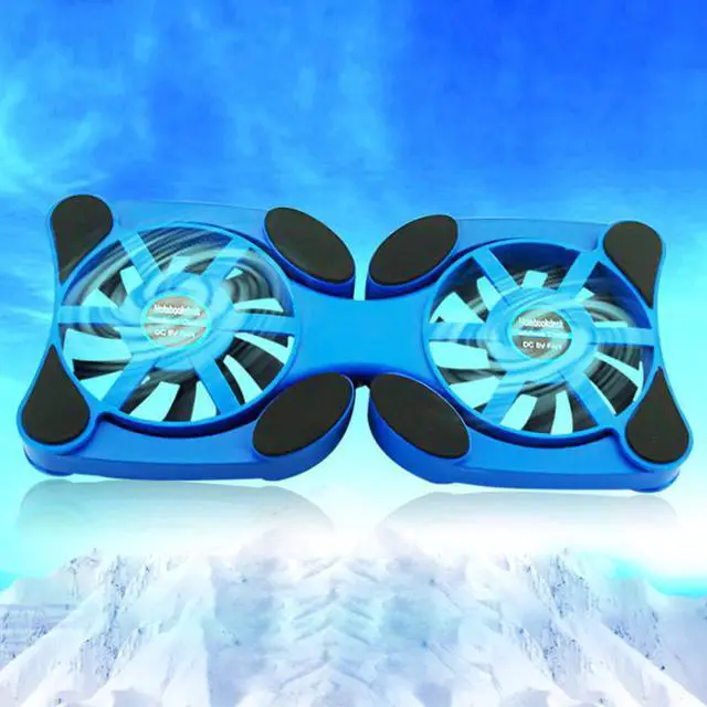 Alt view image 2 of 5 - Portable USB Octopus Two Cooling Fan Laptop Cooling Pads for Macbook Acer Dell Lenovo ASUS HP Notebok PC Tablet Laptop Pads