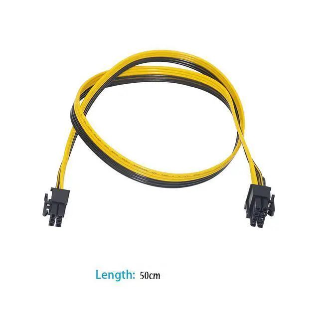 Alt view image 6 of 6 - 6 Pcs 6 Pin PCI-e To 8 Pin (6+2) PCI-e (Male To Male) GPU Power Cable 50cm For Graphic Cards Mining HP Server Breakout Board