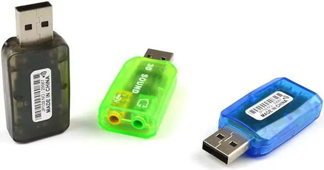 Alt view image 2 of 5 - USB Sound Card 5.1-Channel w/3.5mm Headphone and Microphone Jack Interface Computer Stereo Mic Audio USB Converter