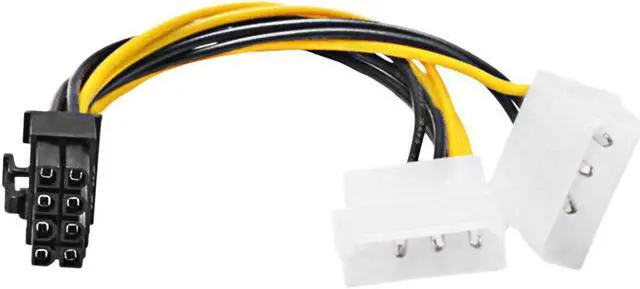 Alt view image 5 of 6 - 6 inch 8 Pin PCI Express Male To Dual LP4 4Pin Molex IDE Power Cable Adapter Express Video Card 20cm