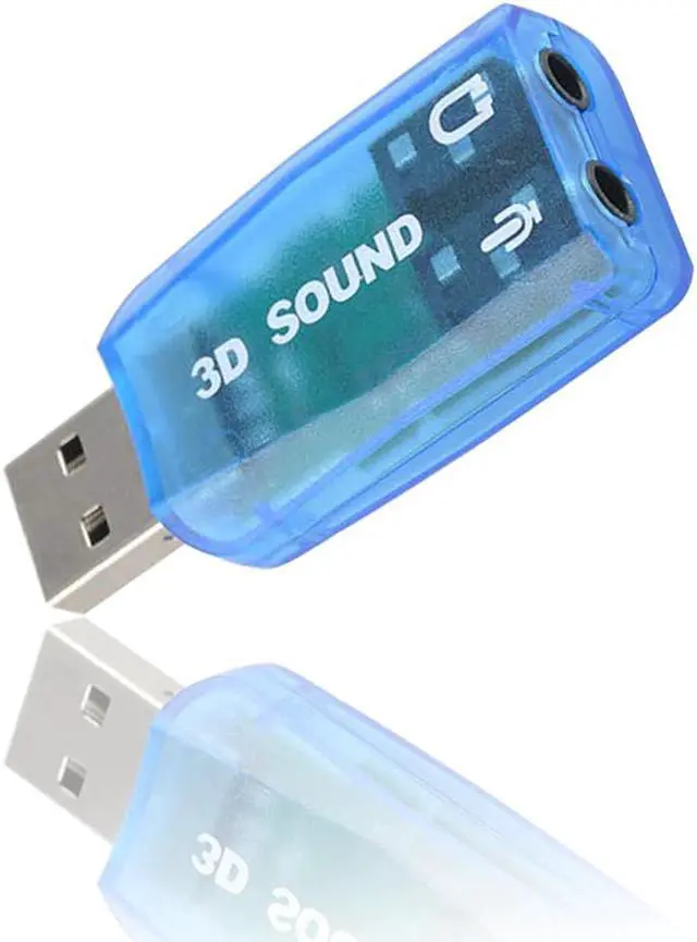 Alt view image 5 of 5 - USB Sound Card 5.1-Channel w/3.5mm Headphone and Microphone Jack Interface Computer Stereo Mic Audio USB Converter