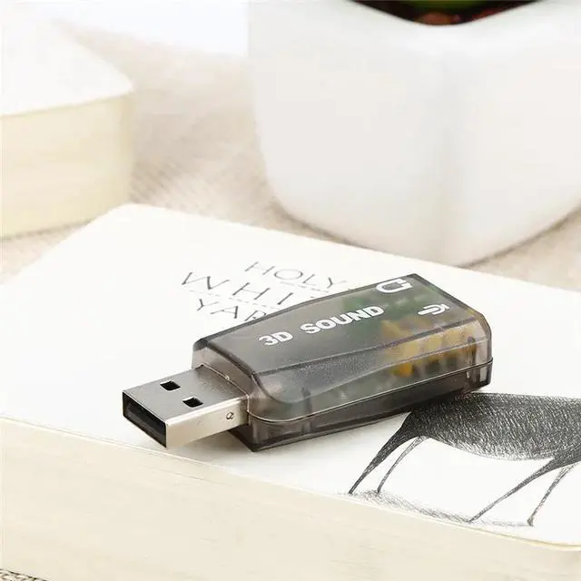Alt view image 4 of 5 - External 7.1 USB 3D Audio Sound Card Adapter for PC Desktop Notebook Laptopcreate a microphone audio jack