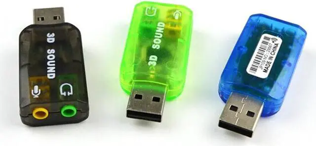 Alt view image 3 of 5 - USB Sound Card 5.1-Channel w/3.5mm Headphone and Microphone Jack Interface Computer Stereo Mic Audio USB Converter