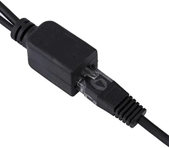 Alt view image 3 of 5 - 2Pcs RJ45 Power Over Ethernet LAN DC Male Passive PoE Adapter Injector Splitter Cable Kit Black IP Security Camera Switches