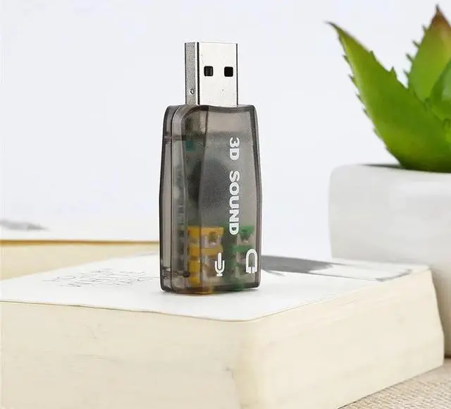 Alt view image 3 of 5 - External 7.1 USB 3D Audio Sound Card Adapter for PC Desktop Notebook Laptopcreate a microphone audio jack