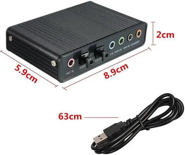 Alt view image 3 of 5 - Sound Card USB 7 Channel 5.1  Audio Music Sound Card Soundcard For Laptop PC with Driver CD + USB Cabler