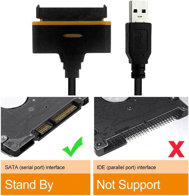 Alt view image 5 of 8 - USB 3.0 SATA 3 Cable Sata to USB Adapter Up to 6 Gbps Support 2.5 Inches External SSD HDD Hard Drive Sata III Cable
