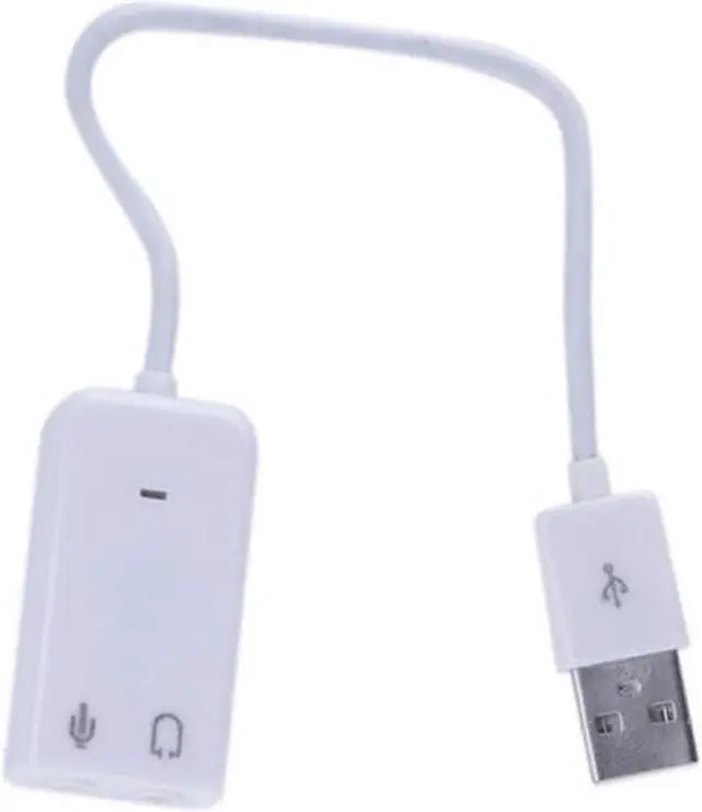 Alt view image 6 of 6 - White 3D 2.0 Virtual 7.1 Channel External USB Audio Sound Card Adapter Sound Cards For Laptop PC Mac With Cable