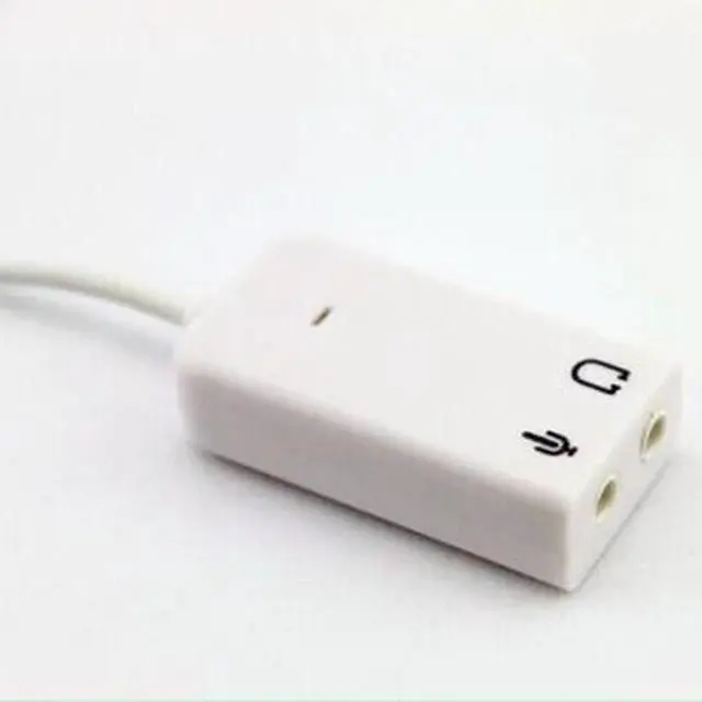 Alt view image 3 of 6 - White 3D 2.0 Virtual 7.1 Channel External USB Audio Sound Card Adapter Sound Cards For Laptop PC Mac With Cable