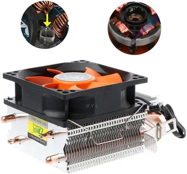 Main image of 2 Heatpipe Aluminium PC CPU Cooler Cooling Fan For Intel 775/1155 AMD 754/AM2
