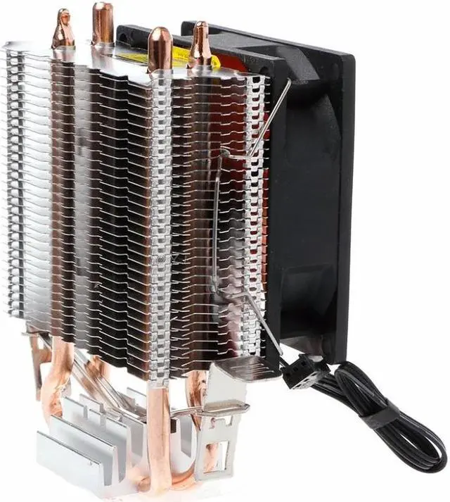Alt view image 4 of 5 - 2 Heatpipe Aluminium PC CPU Cooler Cooling Fan For Intel 775/1155 AMD 754/AM2
