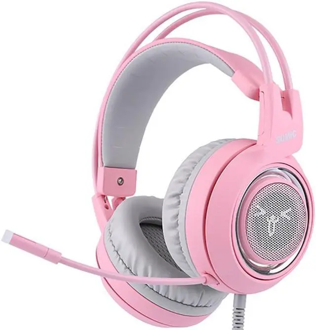 Alt view image 2 of 6 - SOMIC G951 Pink Cat Headphones Virtual 7.1 Noise Cancelling Gaming Headphone Vibration Led Usb Headset Girl Headsets For Pc