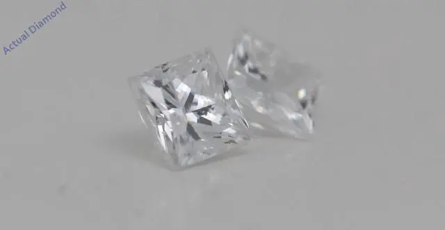 Alt view image 3 of 4 - A Pair of Princess Cut Loose Diamonds (0.66 Ct,F Color,VS2 Clarity)