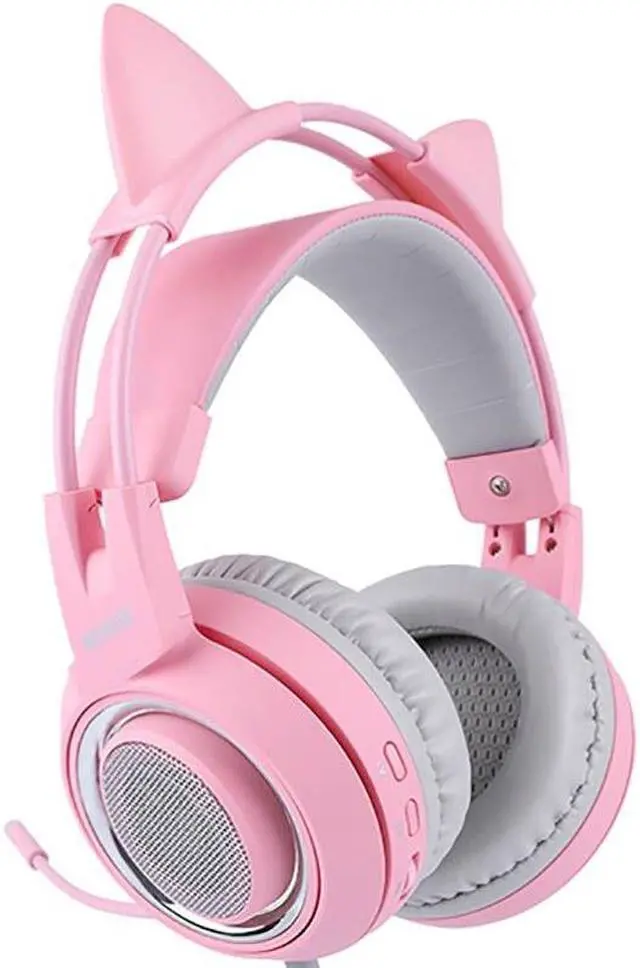 Alt view image 3 of 6 - SOMIC G951 Pink Cat Headphones Virtual 7.1 Noise Cancelling Gaming Headphone Vibration Led Usb Headset Girl Headsets For Pc