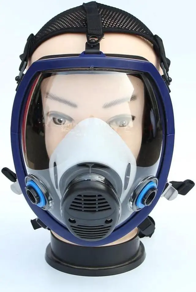 Alt view image 4 of 6 - Lightweight Full Face Chemical mask Anti-Gas Mask Acid Dust Respirator Paint Pesticide Spray Silicone Filter Face Mask