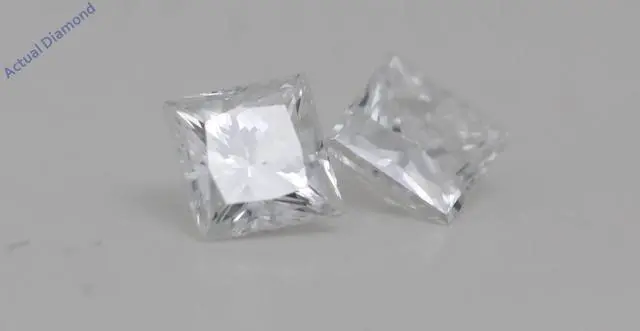 Alt view image 2 of 4 - A Pair of Princess Cut Loose Diamonds (0.66 Ct,F Color,VS2 Clarity)