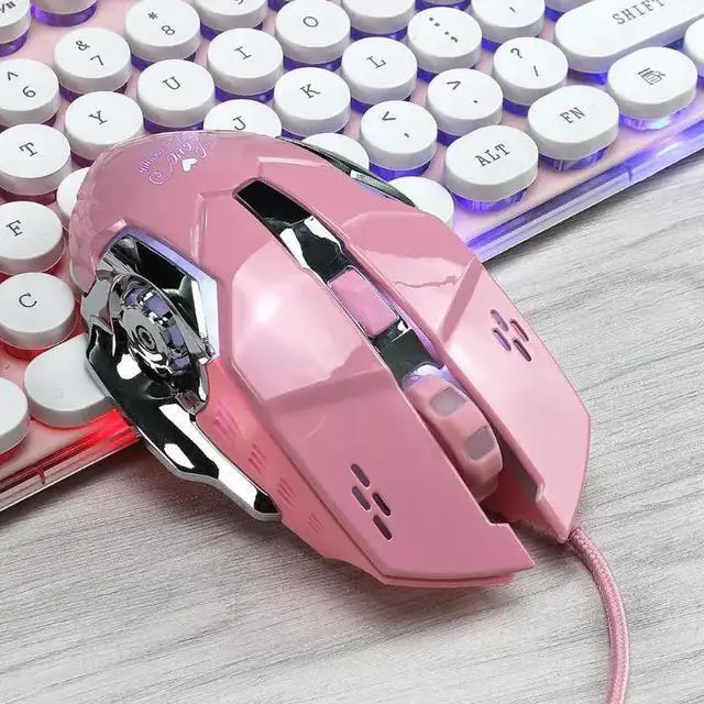 Alt view image 3 of 5 - Wired Gaming Mouse 3200DPI 6 Buttons Gamer Mouse Pink Mice Special for Gamer Girl for PC Computer Gaming