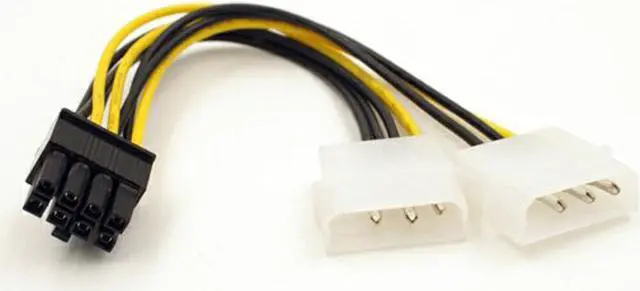Alt view image 4 of 6 - Factory Price Dual Molex LP4 4 Pin To 8 Pin PCI-E Express Converter Adapter Power Cable Wire Dropshipping Mar6 A