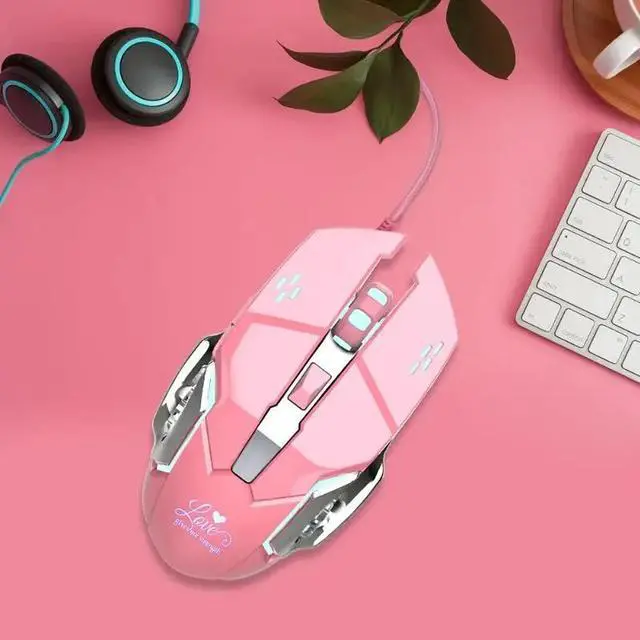Alt view image 4 of 5 - Wired Gaming Mouse 3200DPI 6 Buttons Gamer Mouse Pink Mice Special for Gamer Girl for PC Computer Gaming