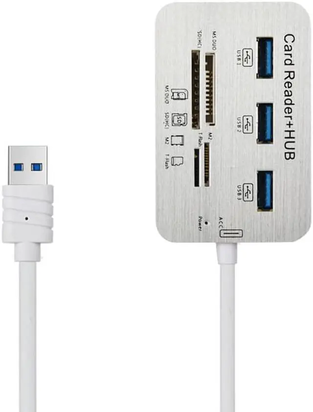 Alt view image 5 of 5 - 3 Port Aluminum USB 3.1 Hub With MS SD M2 TF Multi-In-1 Card Reader Portable New Futural Digital jiu12