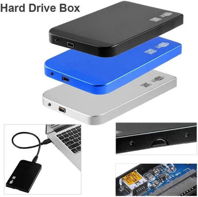 Alt view image 2 of 6 - Ultra Thin HDD Case SATA to USB 3.0 SSD Adapter Hard Drive Case External HDD Enclosure for 2.5 inch HDD SSD hard disk(Blue)
