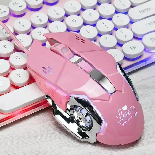 Alt view image 2 of 5 - Wired Gaming Mouse 3200DPI 6 Buttons Gamer Mouse Pink Mice Special for Gamer Girl for PC Computer Gaming