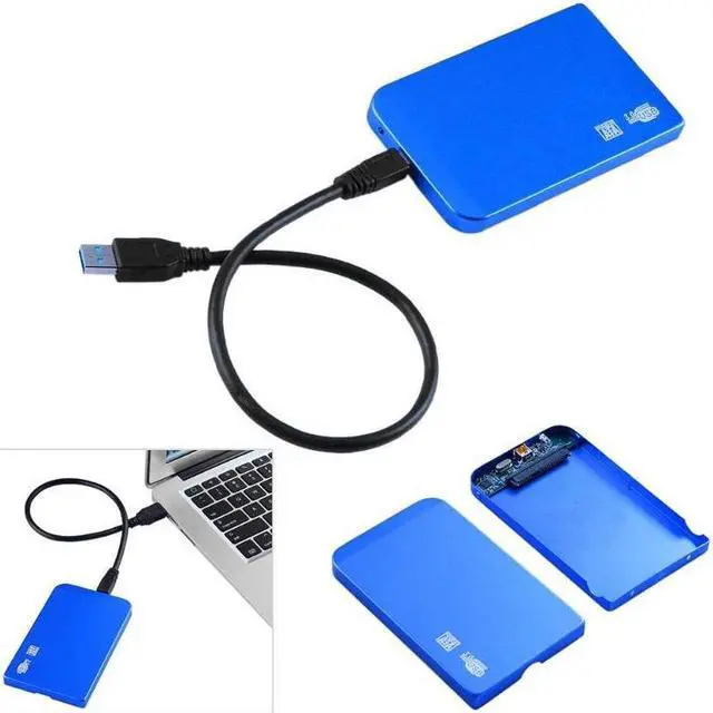 Alt view image 4 of 6 - Ultra Thin HDD Case SATA to USB 3.0 SSD Adapter Hard Drive Case External HDD Enclosure for 2.5 inch HDD SSD hard disk(Blue)
