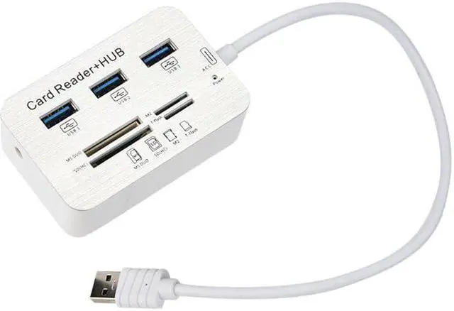 Alt view image 3 of 5 - 3 Port Aluminum USB 3.1 Hub With MS SD M2 TF Multi-In-1 Card Reader Portable New Futural Digital jiu12