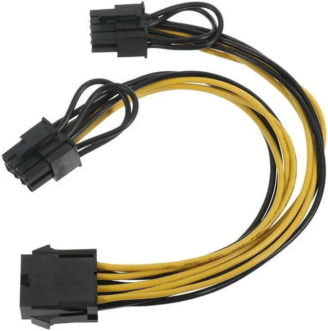 Alt view image 6 of 6 - PCI-E PCIE 8p Female to 2 Port Dual 8pin 6+2p Male for BTC Miner Mining GPU Graphics Video Card Power Cable Cord 18AWG Wire 20cm