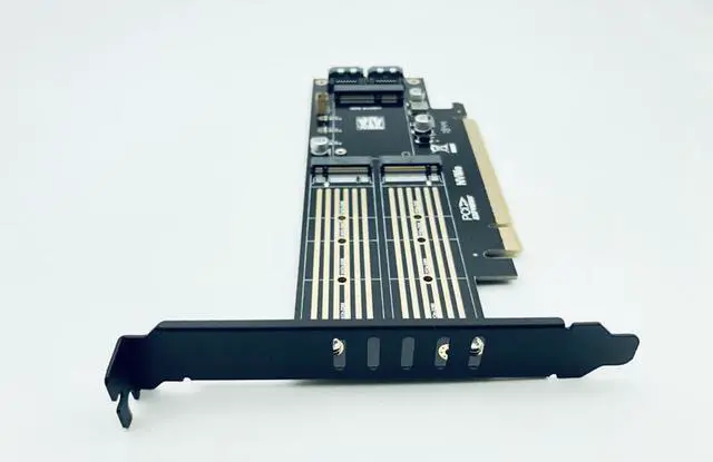 Alt view image 5 of 6 - SATA M.2 Adapter PCIE M.2 to SATA SSD M.2 SATA Adapter NVME M Key + AHCI NGFF B Key + MSATA 3in1 Riser Card